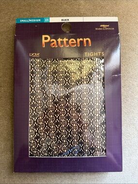 Pattern Lace Tights - Black